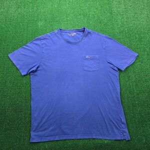 Greg Norman Tshirt Mens XL Blue Short Sleeve Front Pocket Golf Shark‎ Casual